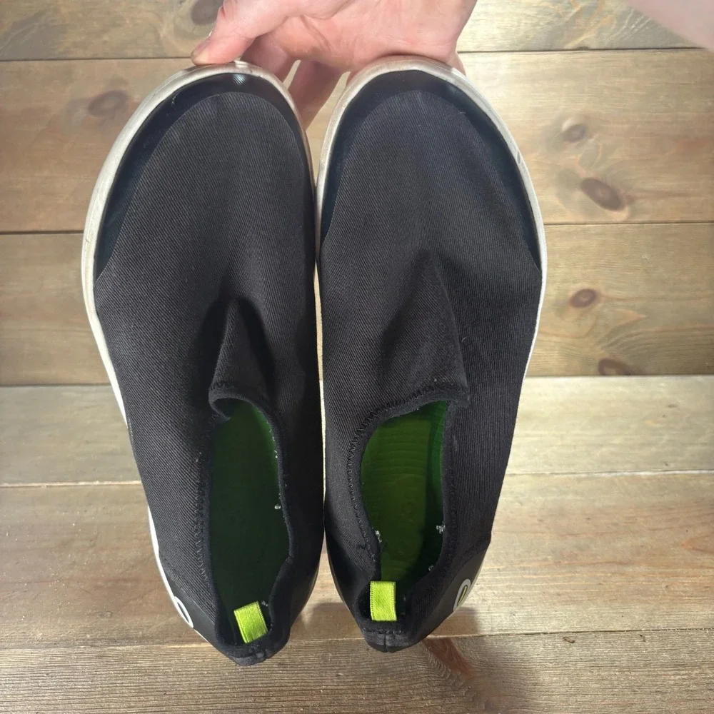 OOFOS OOmg Womens size 10 shoes Black Mesh Slip On Recovery Comfort sneakers